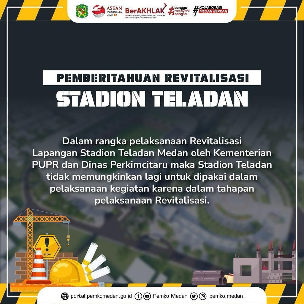 Pemberitahuan Revitalisasi Stadion Telada